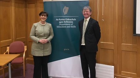 JMB General Secretary, Mr John Curtis, with the new Minister for Education, Ms Norma Foley T.D.