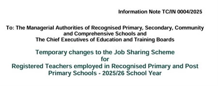 Temporary changes to the Job Sharing Scheme
