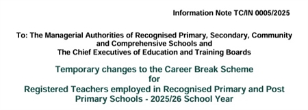 Temporary changes to the Career Break Scheme