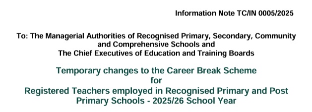 Temporary changes to the Career Break Scheme