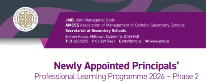 Newly Appointed Principals’ Professional Learning Programme 2026 – Phase 2